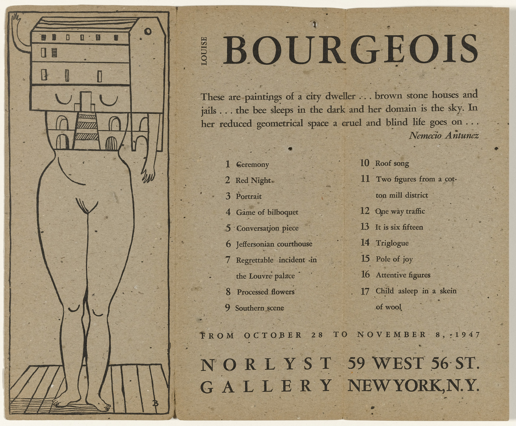 Louise Bourgeois. Femme Maison. 1947