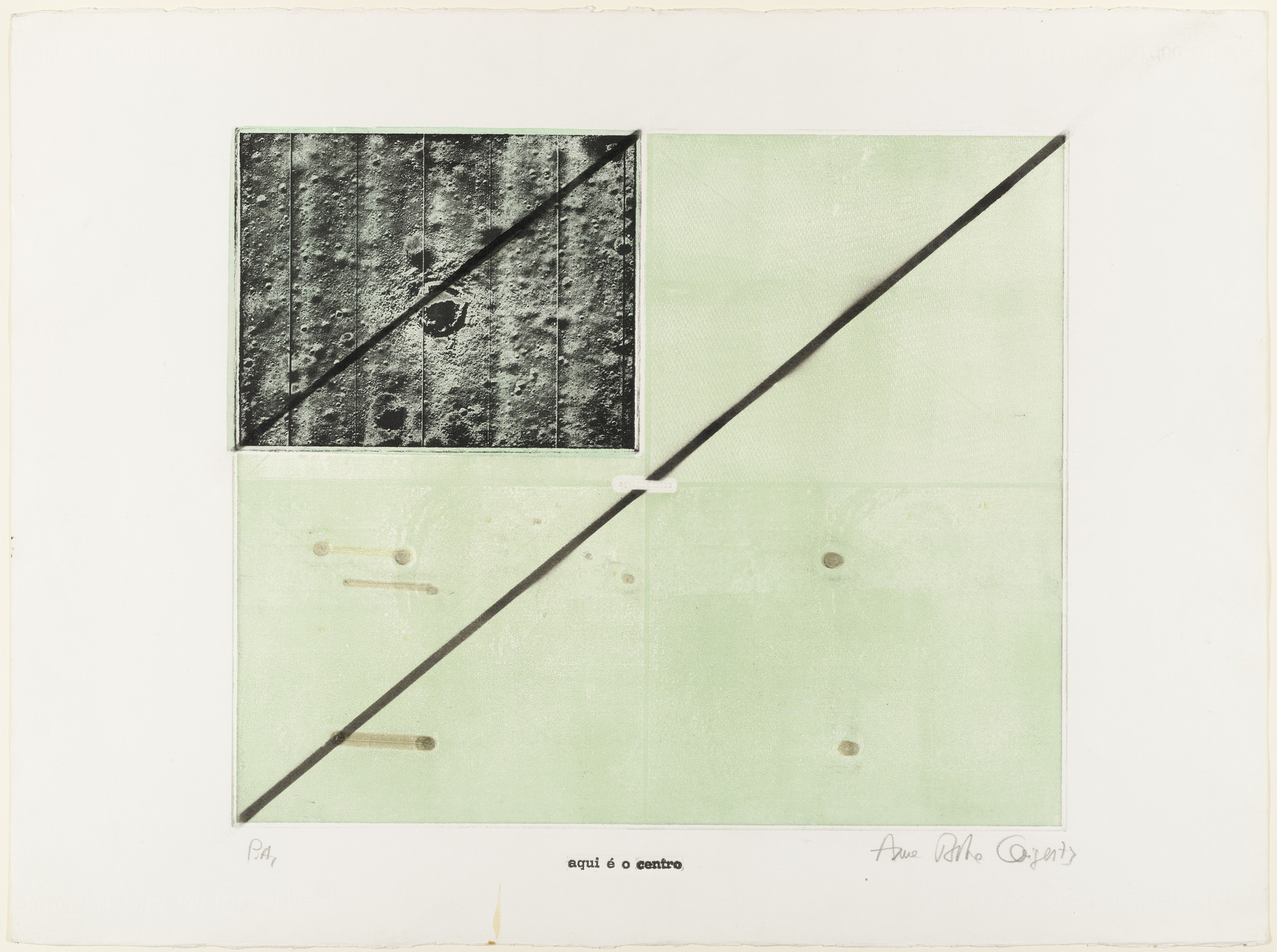 Anna Bella Geiger. Here is the Center (Aqui é o centro). 1973