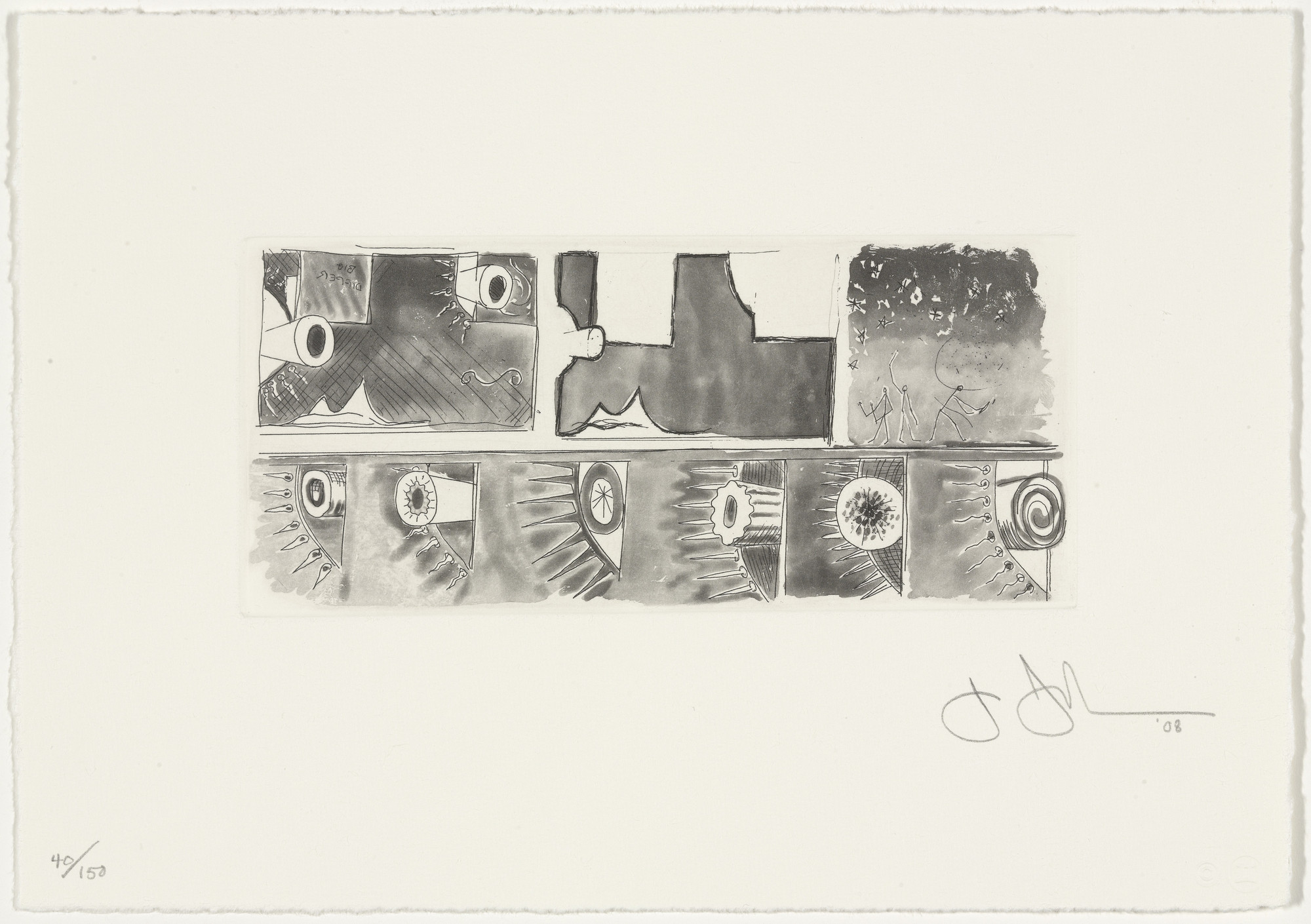 Jasper Johns. Unititled from Artists for Obama. 2008