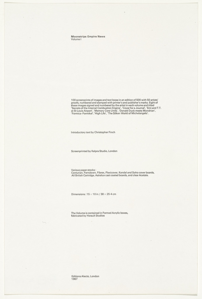 Colophon from Moonstrips Empire News