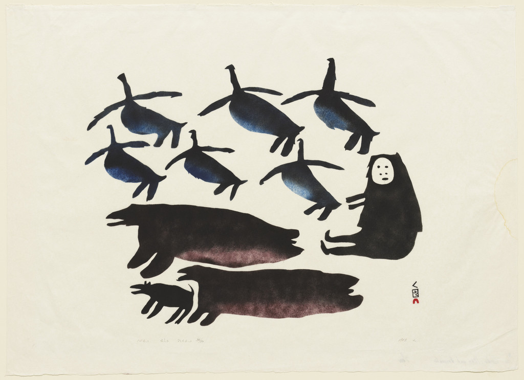 Geese, Man and Animals