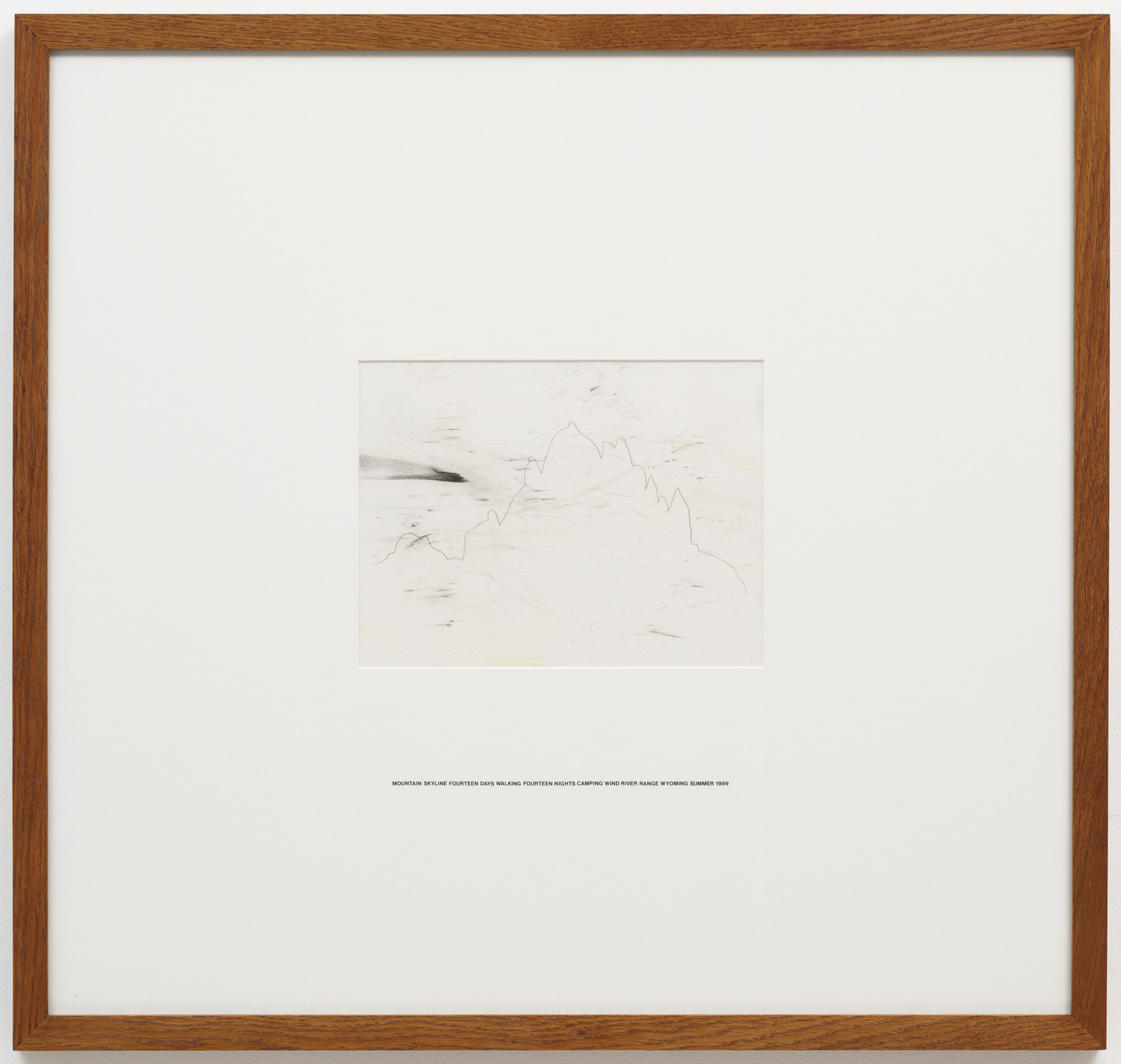 Hamish Fulton. Mountain Skyline Fourteen Days Walking Fourteen Nights Camping Wind River Range Wyoming 1989. 1989