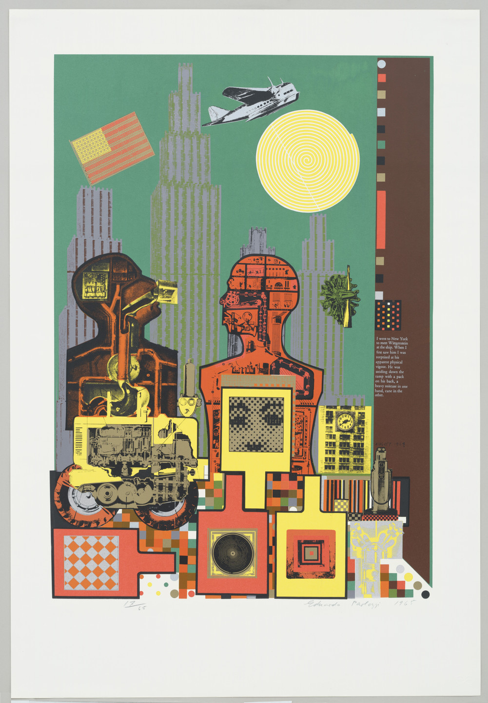 Eduardo Paolozzi. Wittgenstein in New York (plate, folio 9) from As Is When. 1965