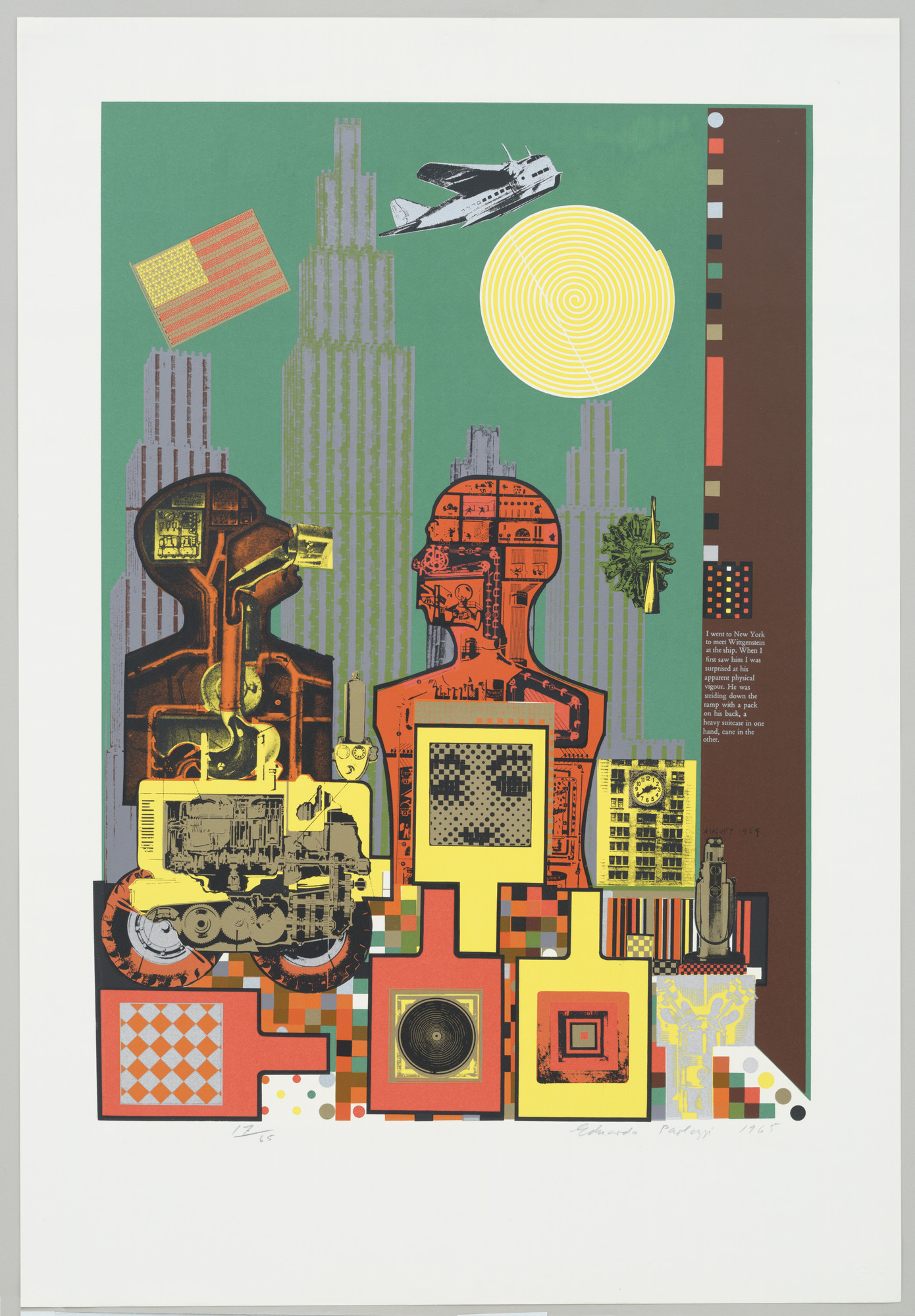 Eduardo Paolozzi. Wittgenstein in New York (plate, folio 9) from As Is When