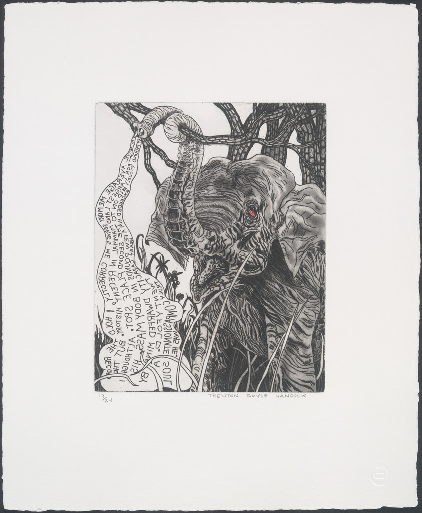 Untitled from Bye and Bye (Nine Sad Etchings), Trenton Doyle Hancock, 2002