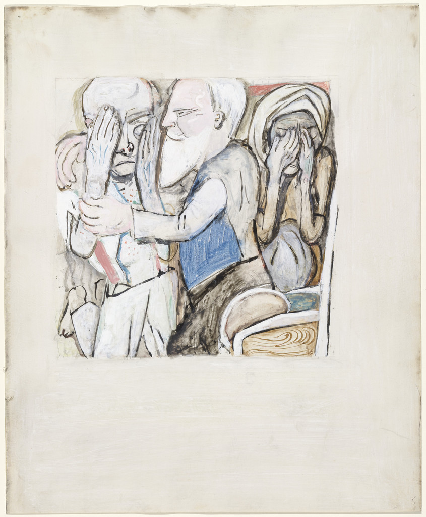 The Return of the Prodigal Son ( Die Heimkehr des Verlorenen Sohnes ), Max Beckmann, c. 1918, Gouache and watercolor over ink and pencil drawing on parchment