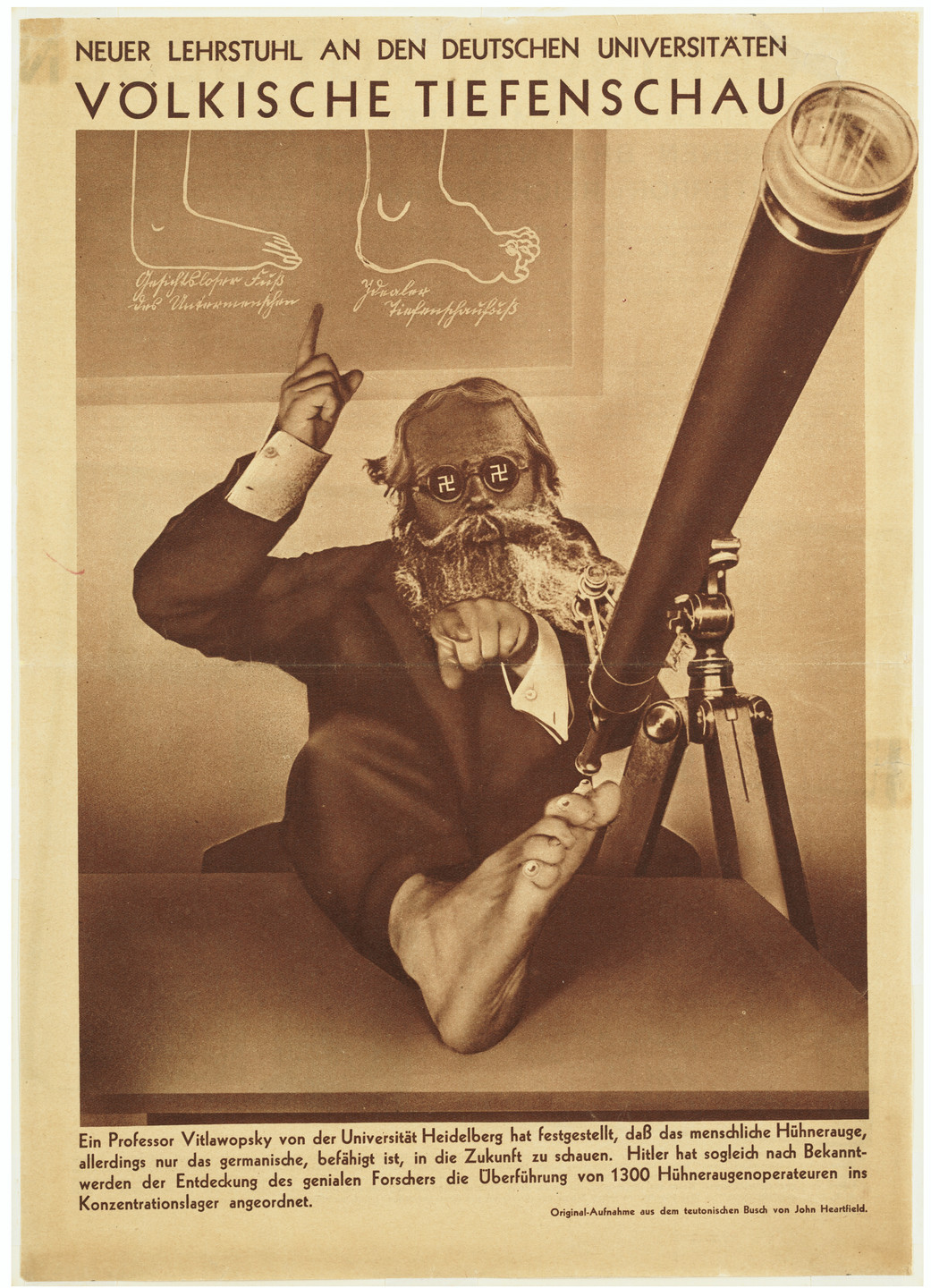 John Heartfield (Helmut Herzfeld). Neuer Lehrstuhl an den deutschen Universitäten-Völkische Tiefenschau. 1933
