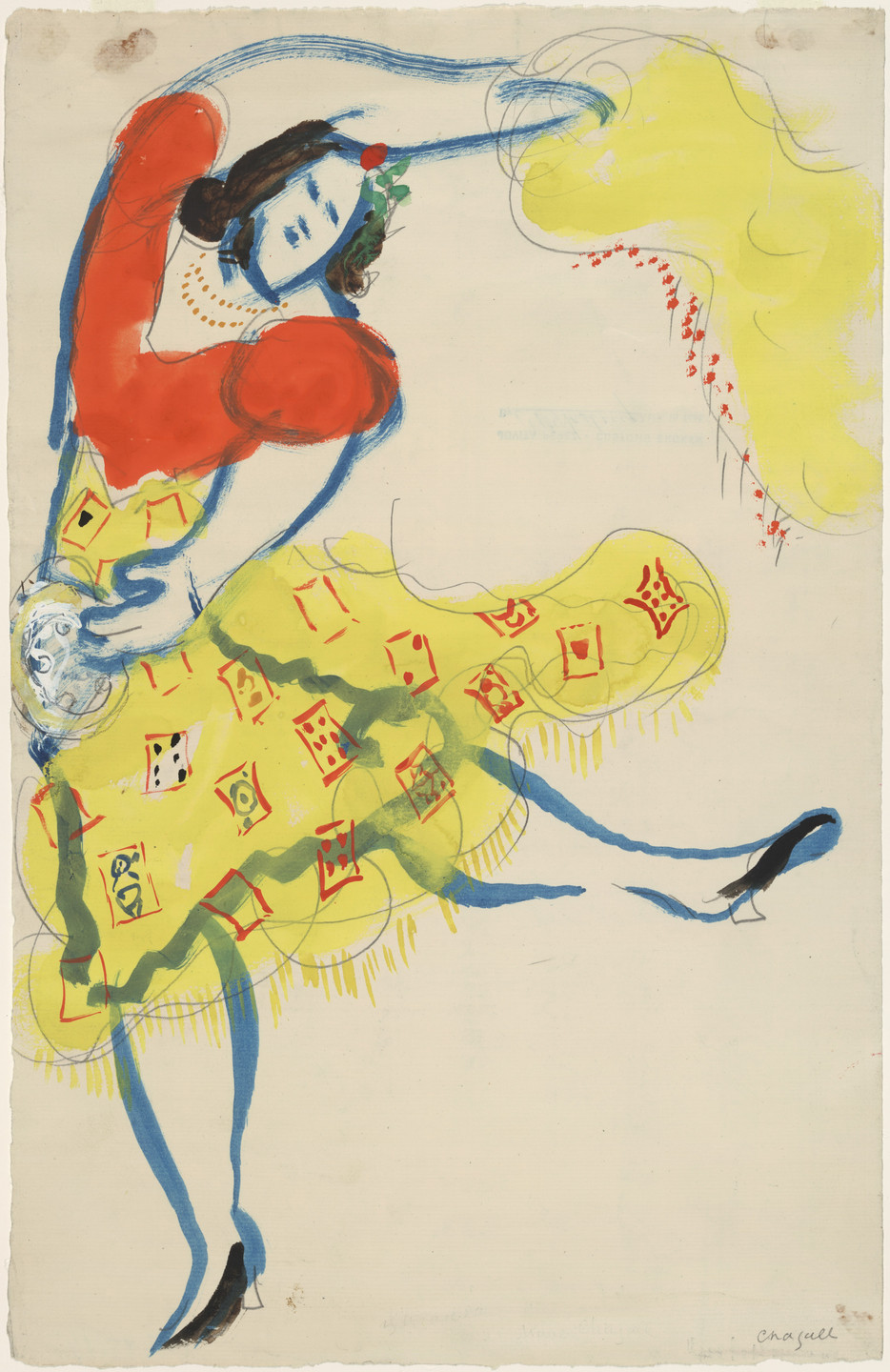 Marc Chagall. Gypsy. Costume design for Scene I of the ballet Aleko. 1942