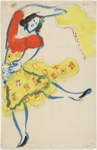 Marc Chagall. Gypsy. Costume design for Scene I of the ballet Aleko. 1942