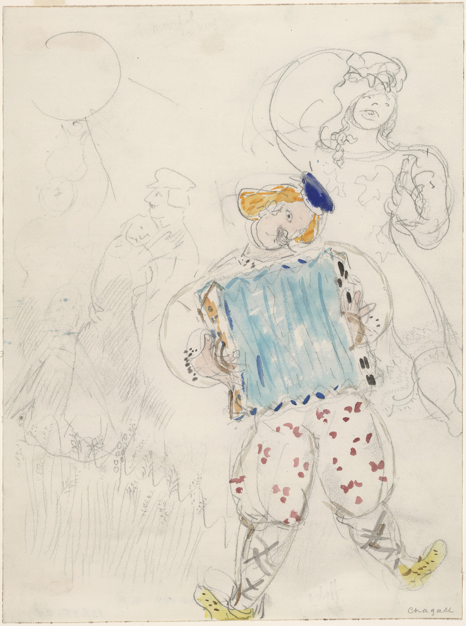 Marc Chagall. A Young Boy. Costume design for Scene III of the ballet Aleko