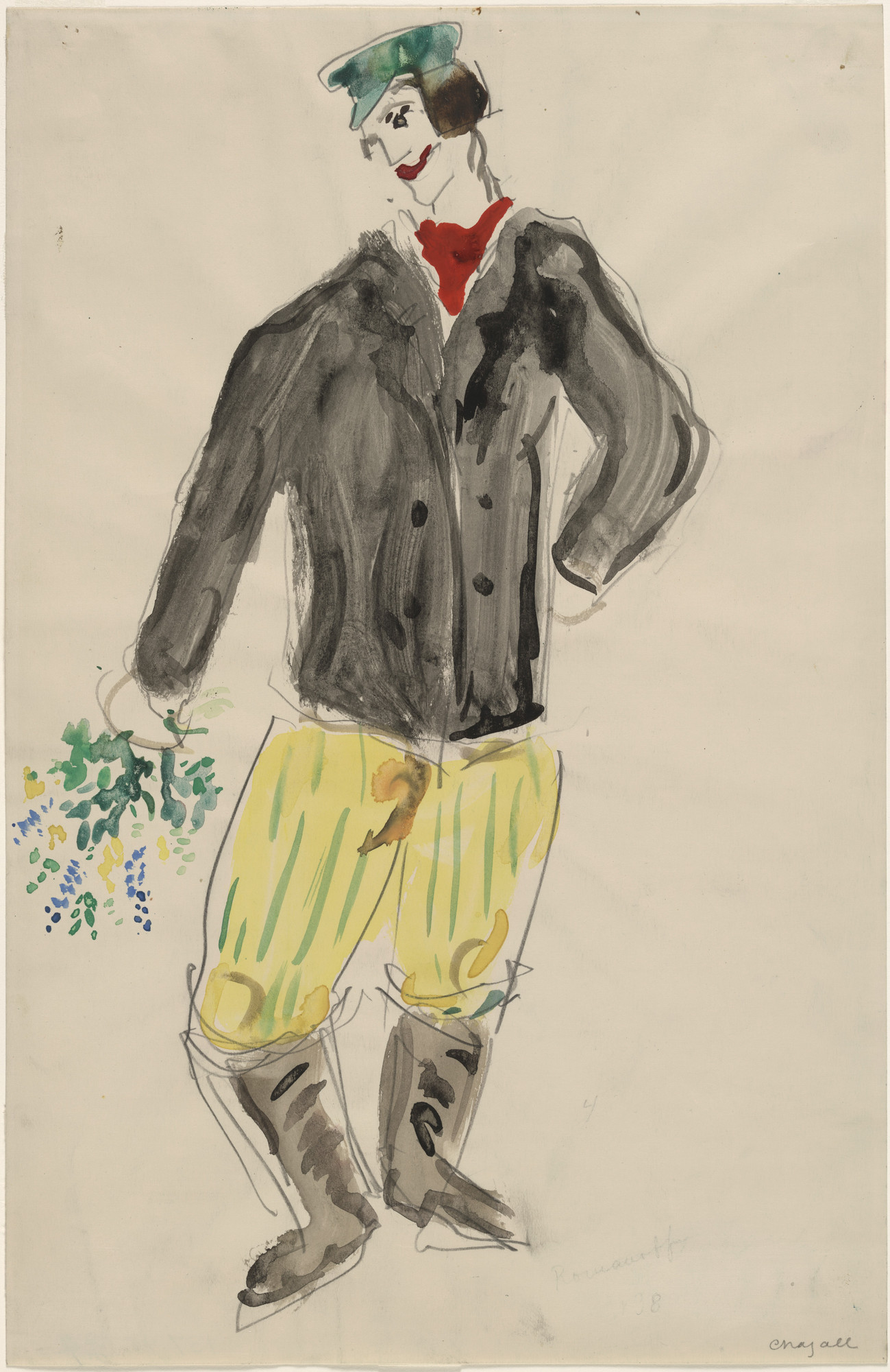 Marc Chagall. A Peasant. Costume design for Scene III of the ballet Aleko