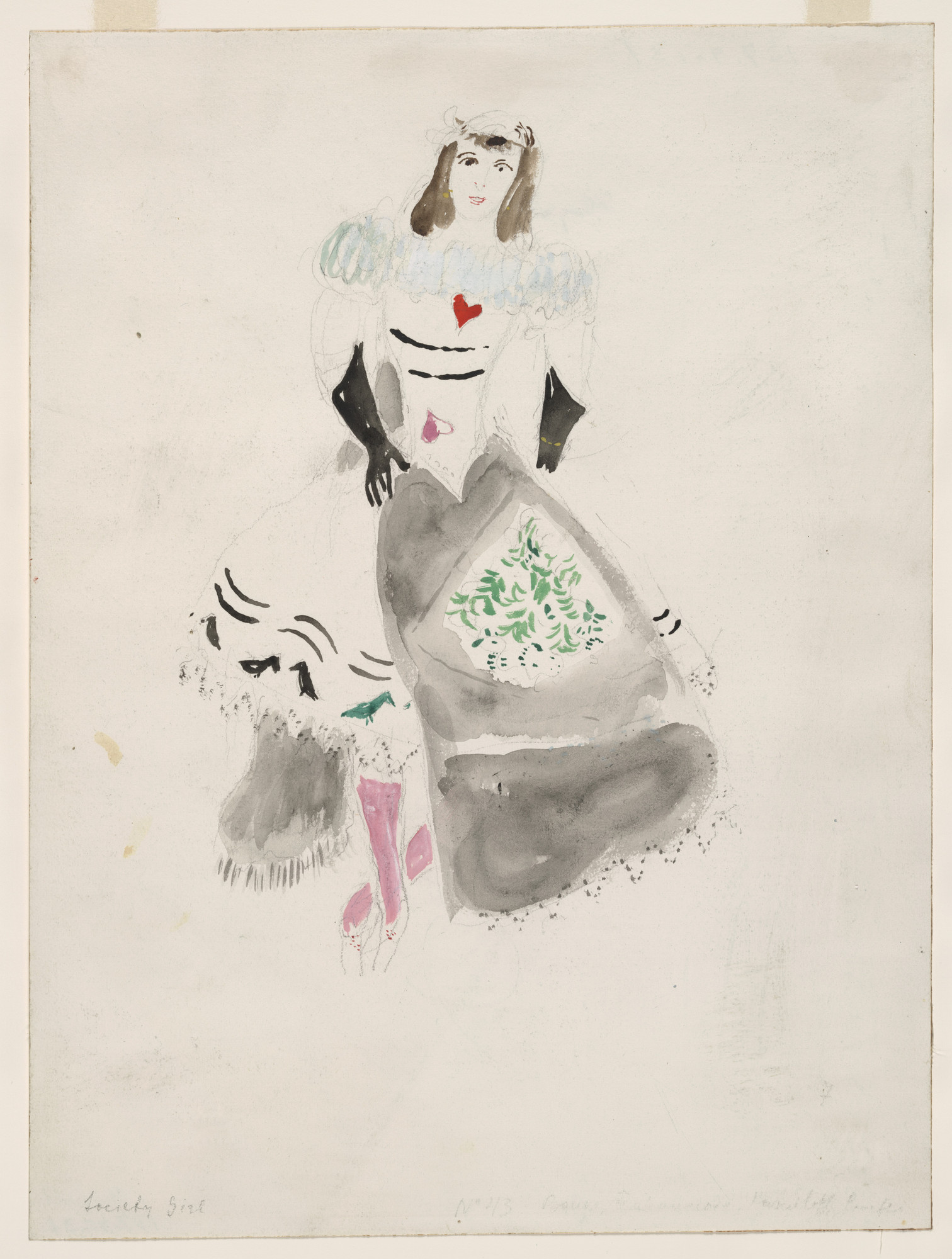 Marc Chagall. A Society Lady. Costume design for Scene IV from the ballet Aleko