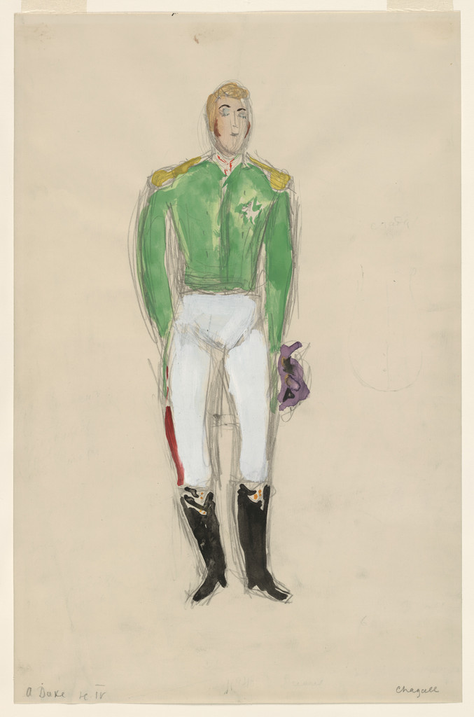A Duke. Costume design for Scene IV of the ballet Aleko