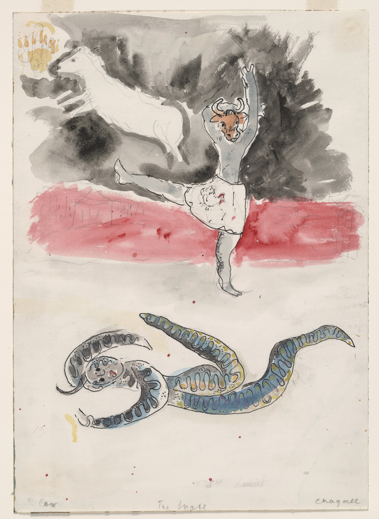 A Snake and a Cow. Costume design for Scene IV of the ballet Aleko