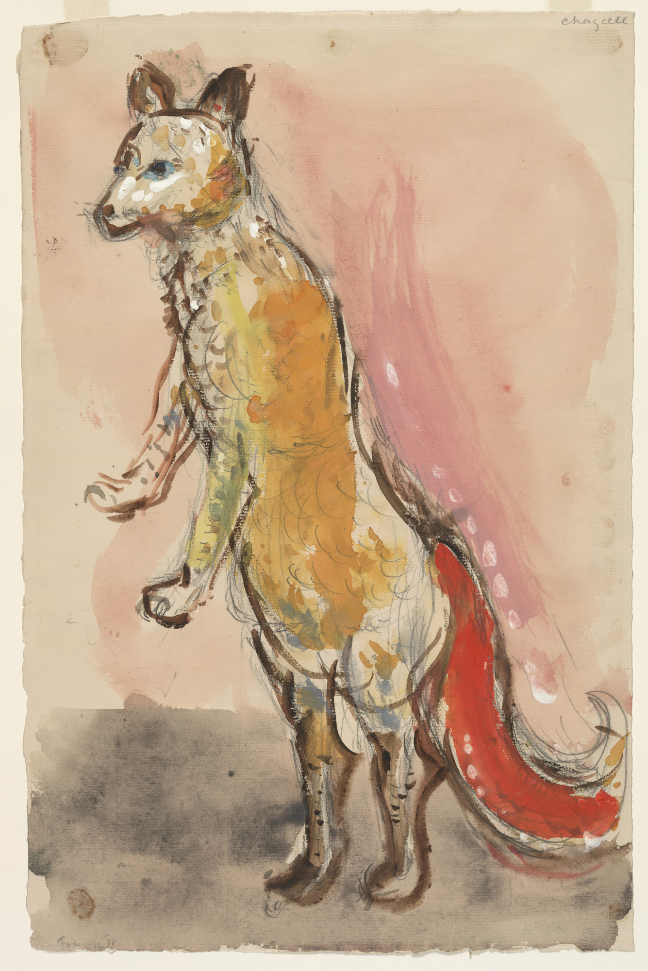 Marc Chagall. A Fox . Costume design for Scene IV of the ballet Aleko
