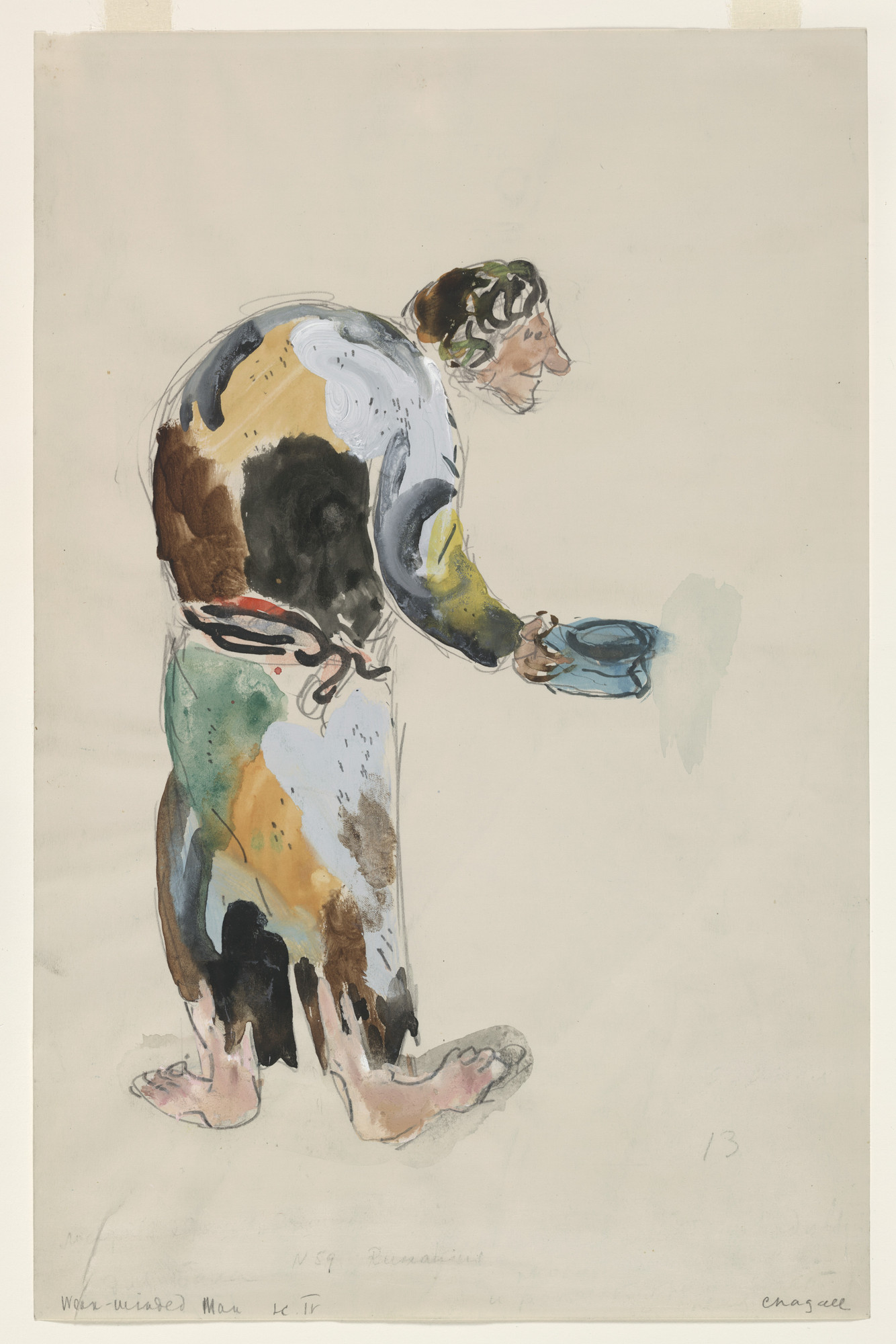 Marc Chagall. A Weak-Minded Man. Costume design for Scene IV of the ballet Aleko