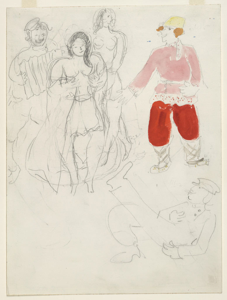 Bathers and Youths. Sketch for the choreographer for Scene III of the ballet Aleko