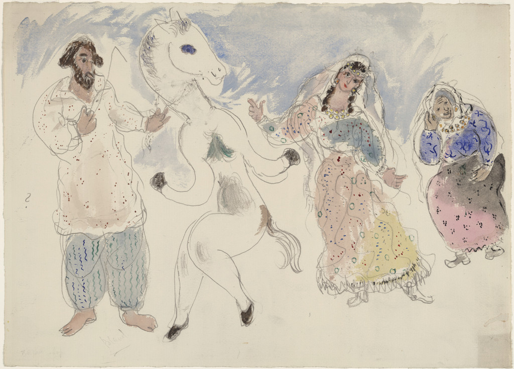 Gypsies and a Horse. Costume design for Scene IV for the ballet Aleko