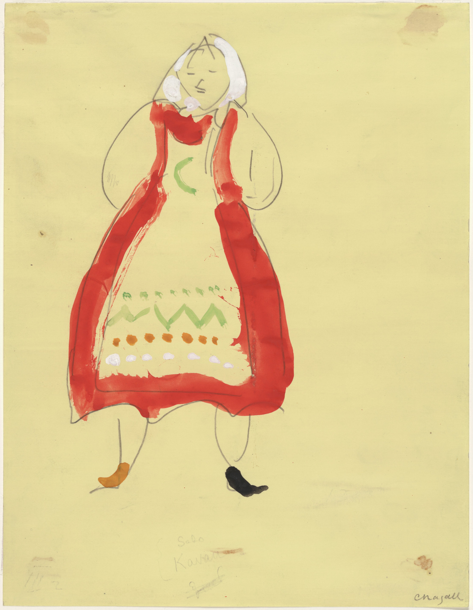 Marc Chagall. Peasant. Costume design for Scene III of the ballet Aleko