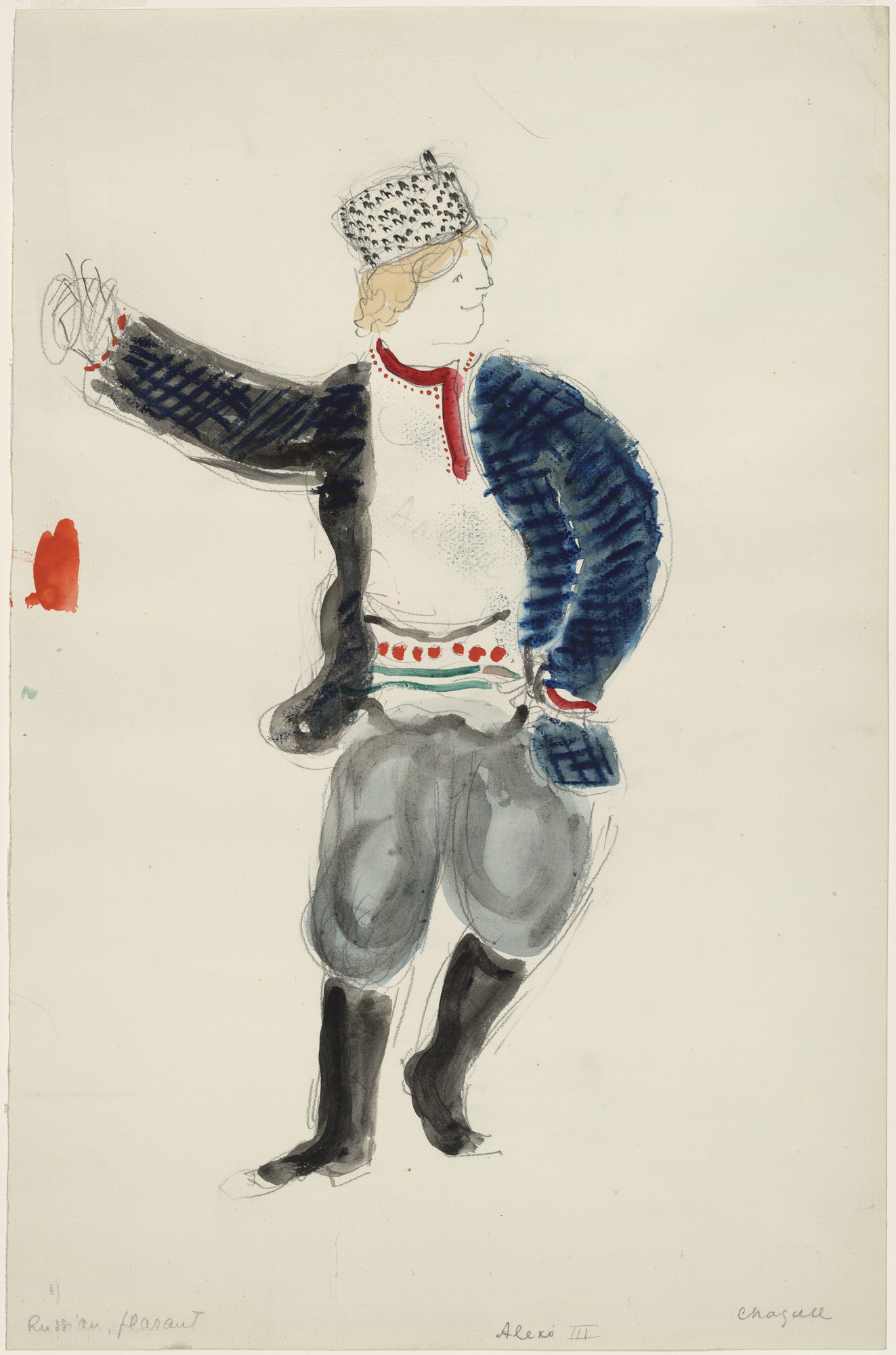 Marc Chagall. A Peasant. Costume design for Scene III of the ballet Aleko