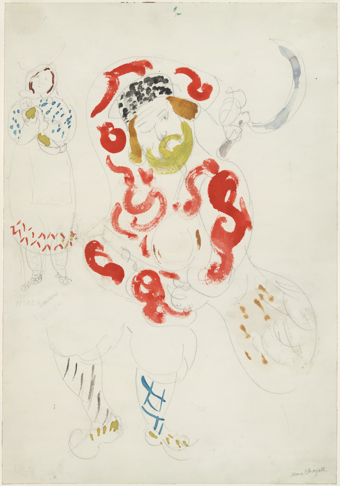 Marc Chagall. Peasant. Costume design for Scene III of the ballet Aleko