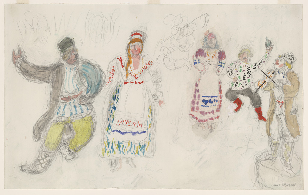 Peasants. Costume design for Scene III of the ballet Aleko