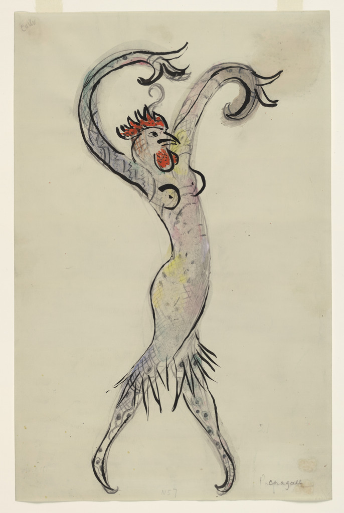 A Rooster. Costume design for Scene IV of the ballet Aleko