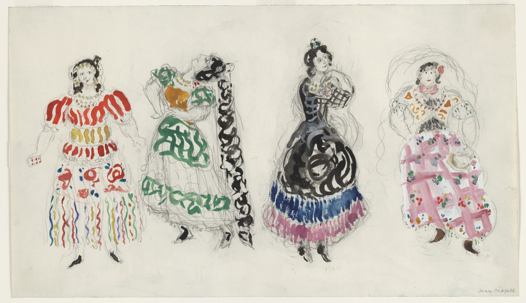 Gypsies. Costume design for Scene IV of the ballet Aleko
