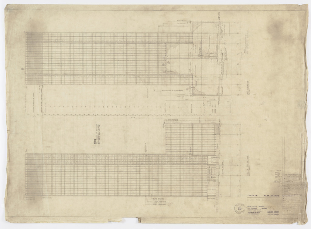 Seagram Building, New York City, New York, South and east elevation