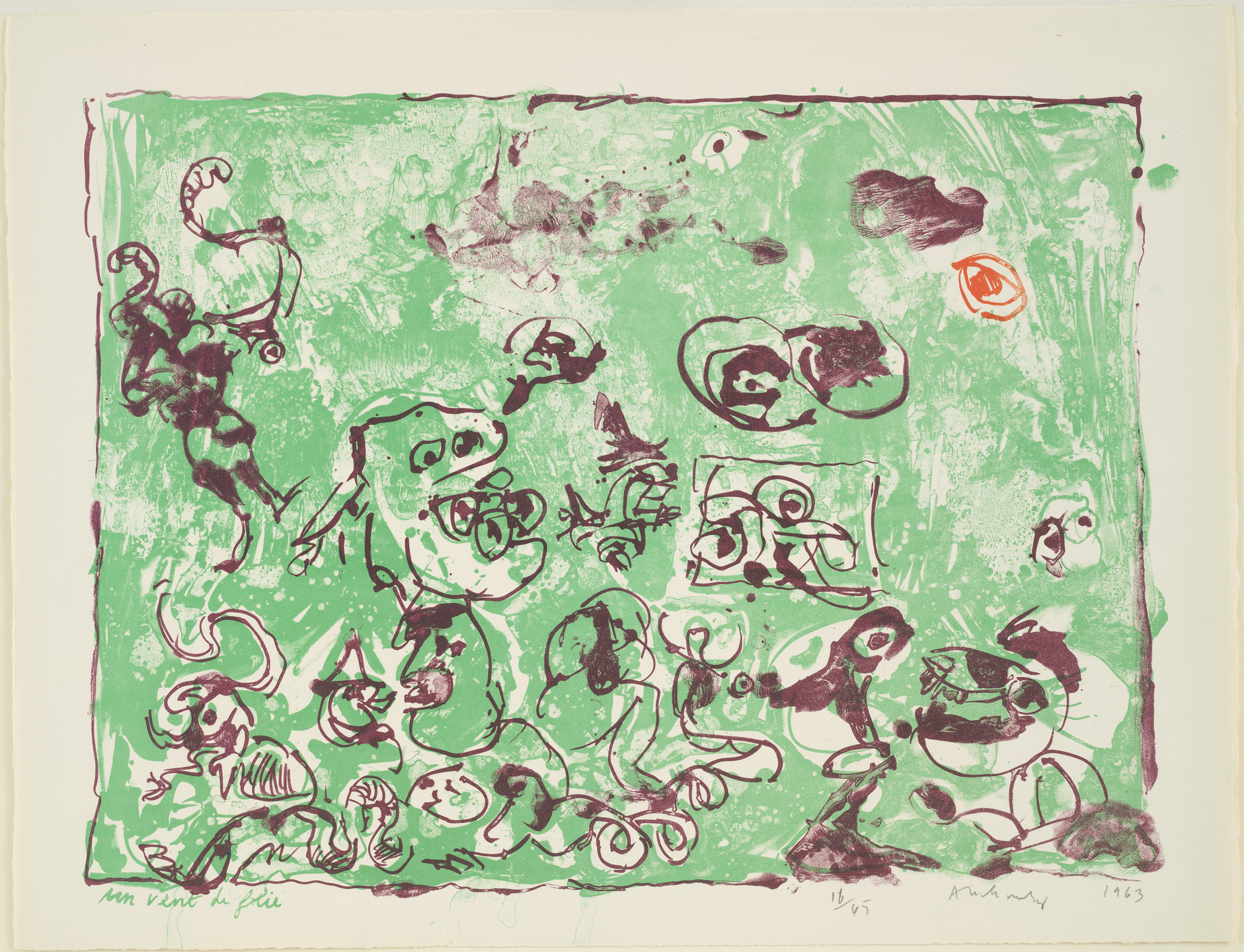 Pierre Alechinsky. A Wind of Madness (Un vent de folie). 1963