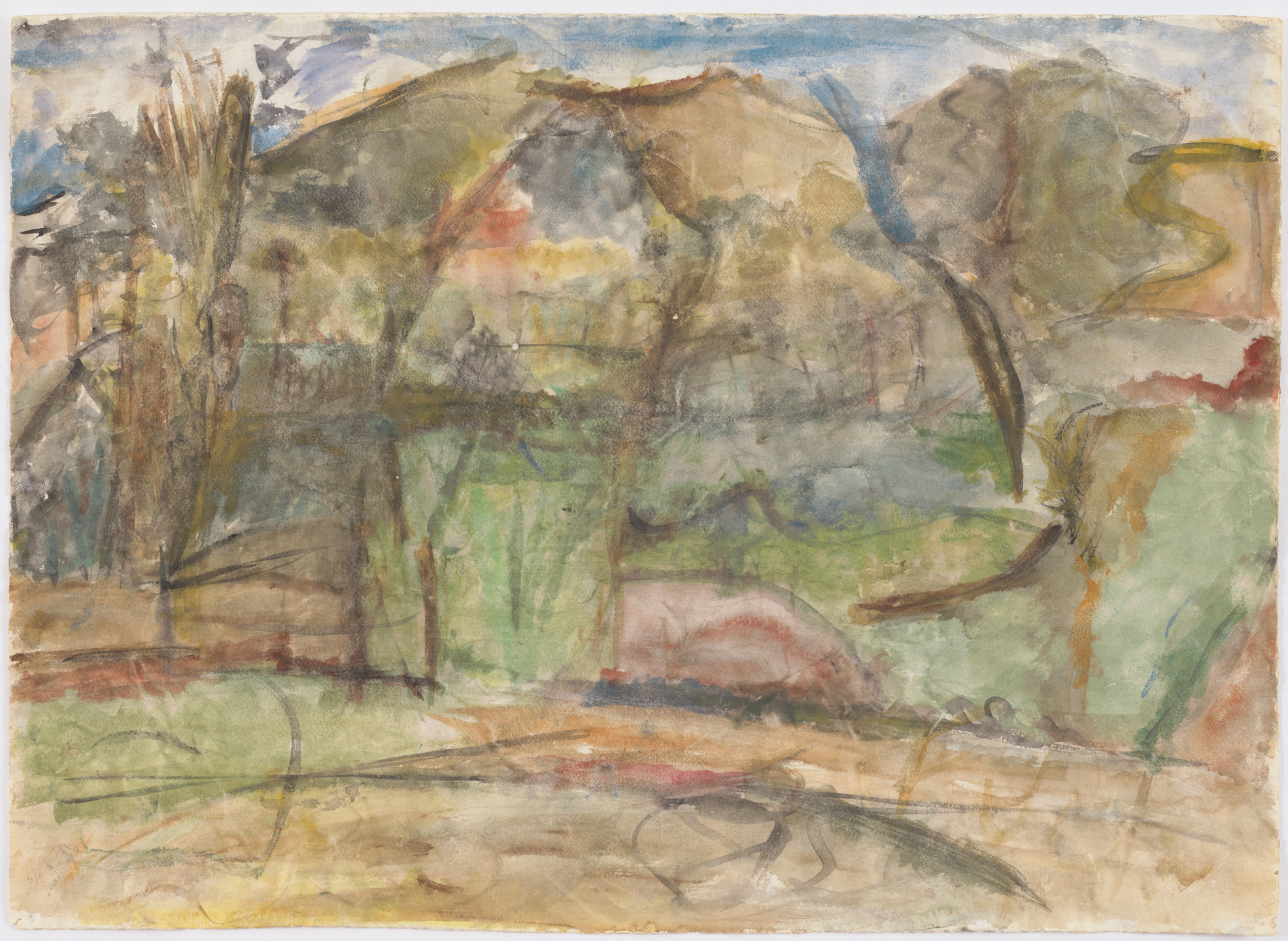 Helen Frankenthaler. Great Meadows (recto); Untitled (Landscape) (verso). 1951