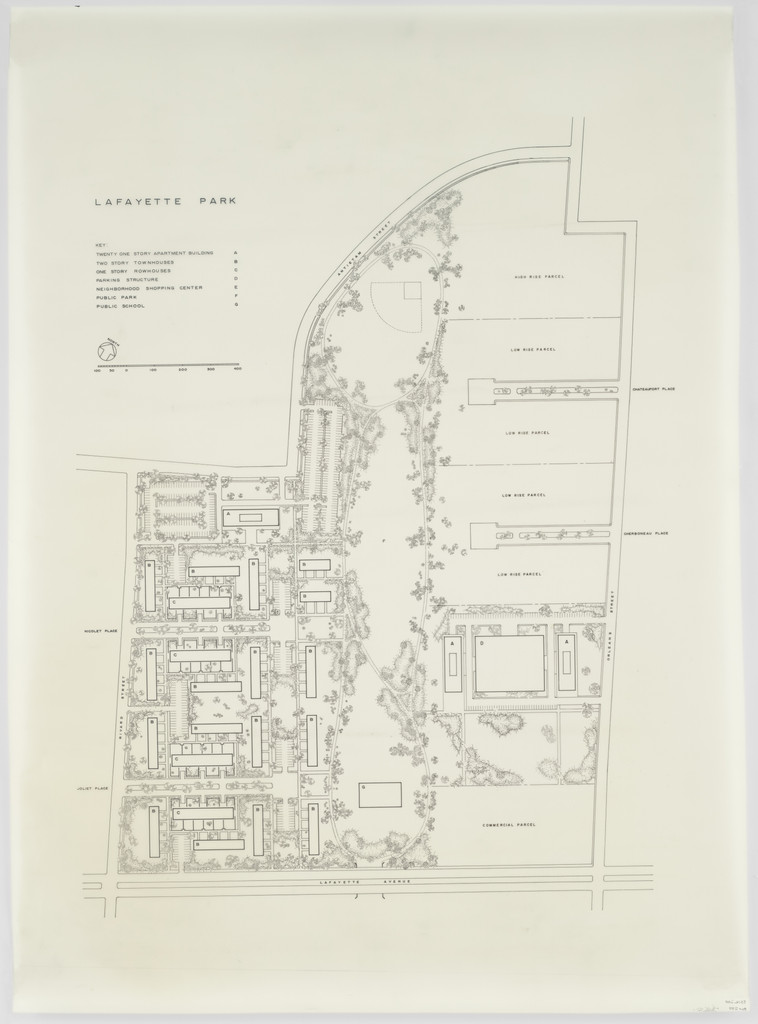 Pavilion Apartments and Town Houses, Lafayette Park, Detroit, MI, Site plan