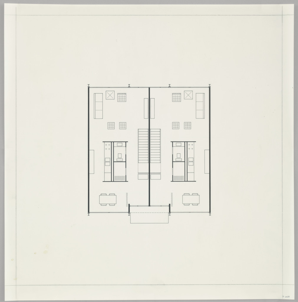 Pavilion Apartments and Town Houses, Lafayette Park, Detroit, MI, Plan (Two-story town house. First-floor plan.)