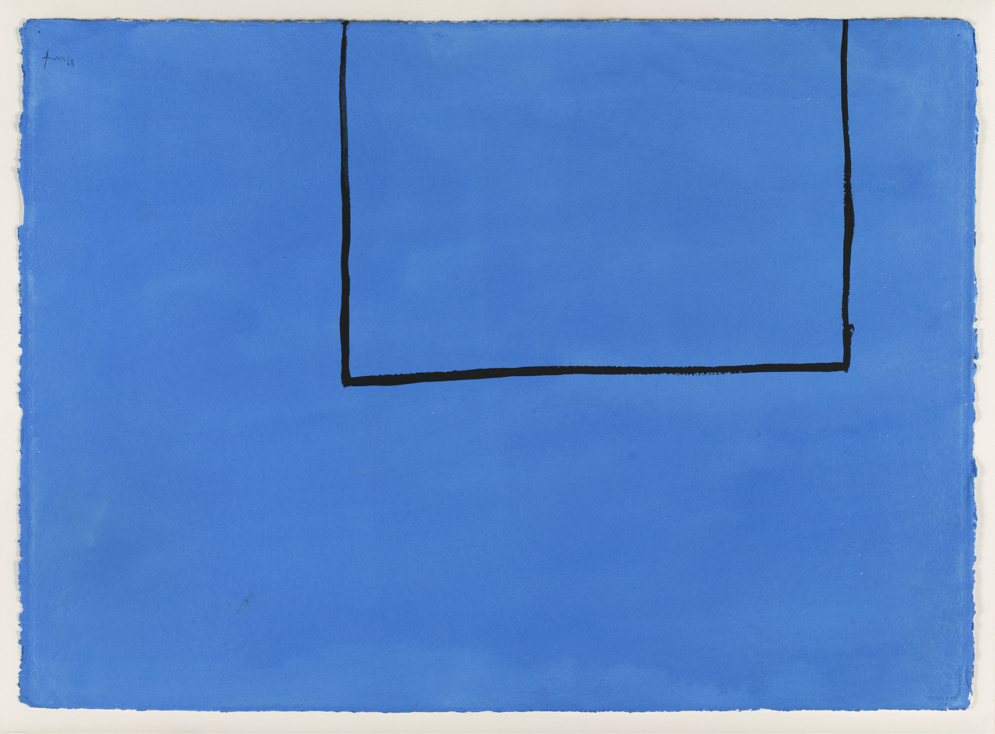 Robert Motherwell. Open Study #8A (In Blue with Black Line)