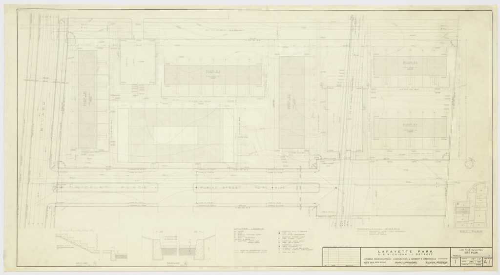 Pavilion Apartments and Town Houses, Lafayette Park, Detroit, MI, Site plan