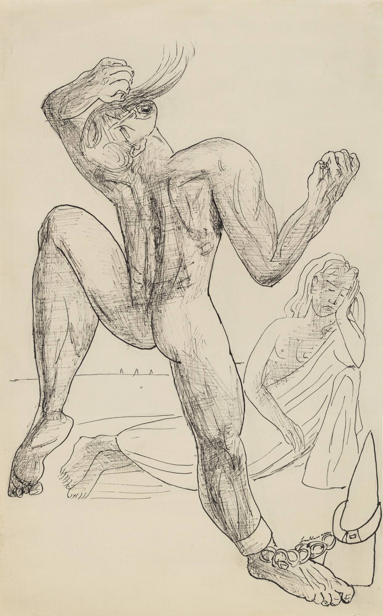 Max Beckmann. The Chained One (Der Gefesselte)
