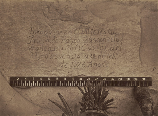 Timothy O'Sullivan. Historic Spanish Record of the Conquest. South Side of Inscription Rock, New Mexico. 1873