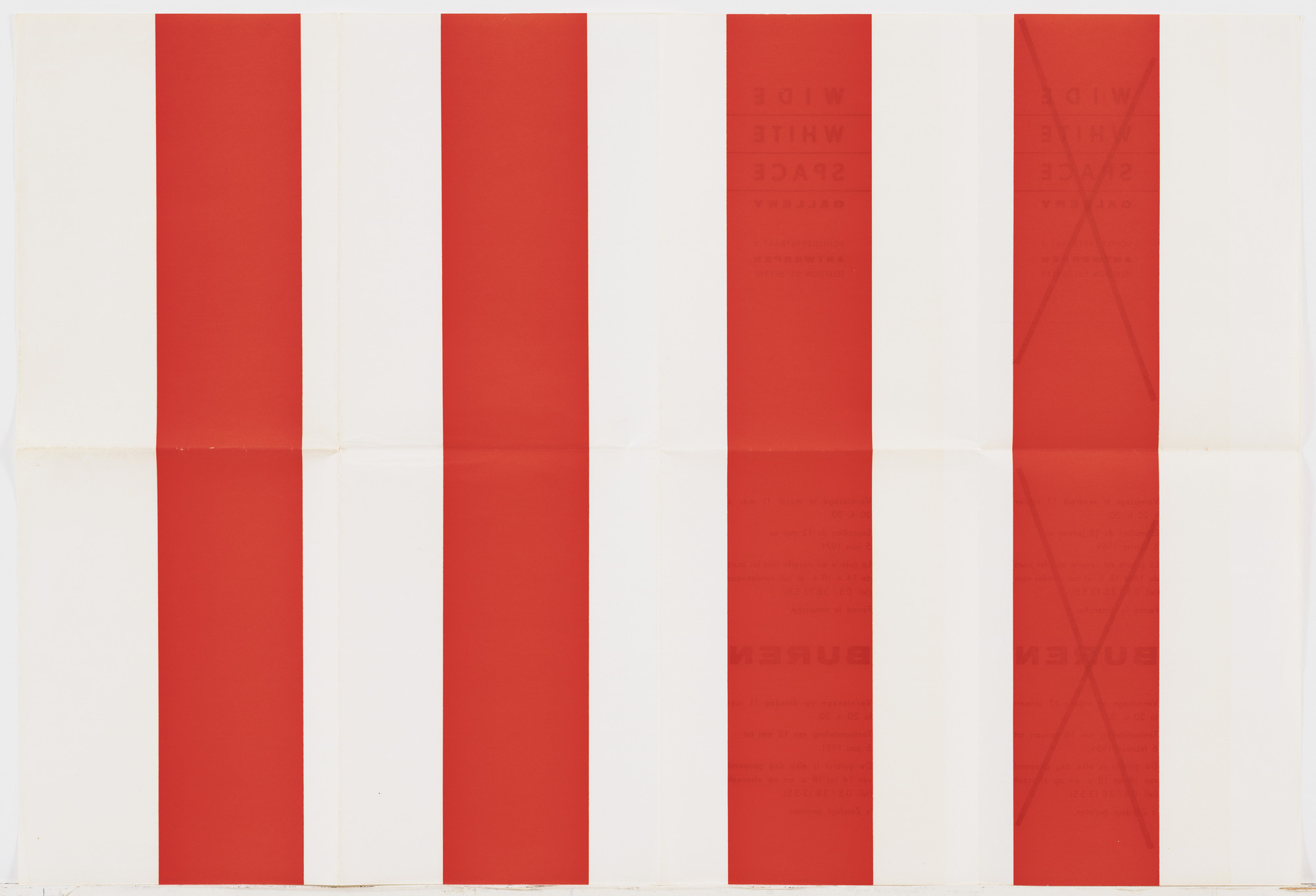 Daniel Buren. Untitled (Wide White Space Gallery Announcements). 1969–74