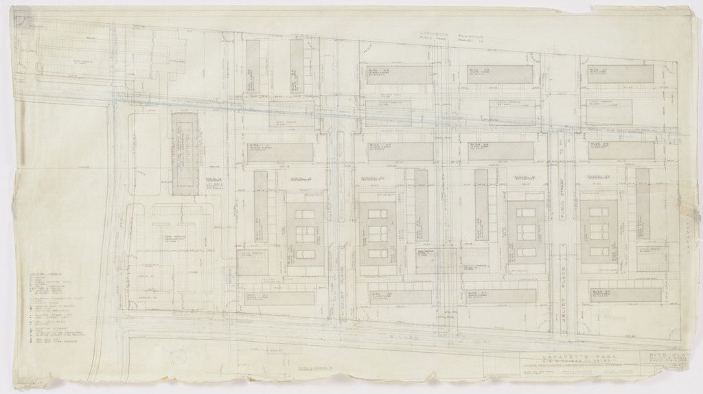 Pavilion Apartments and Town Houses, Lafayette Park, Detroit, MI, Partial site plan