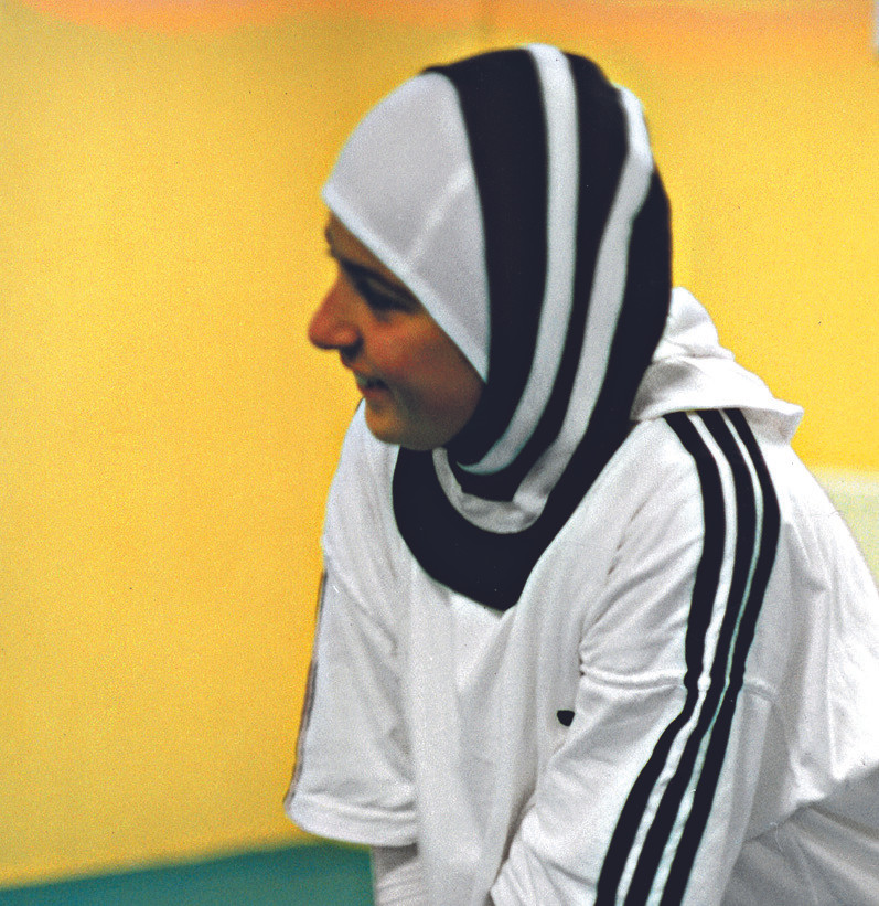 Cindy van den Bremen. Capsters Sports Headgear for Muslim Women. Aerobics version. 1999