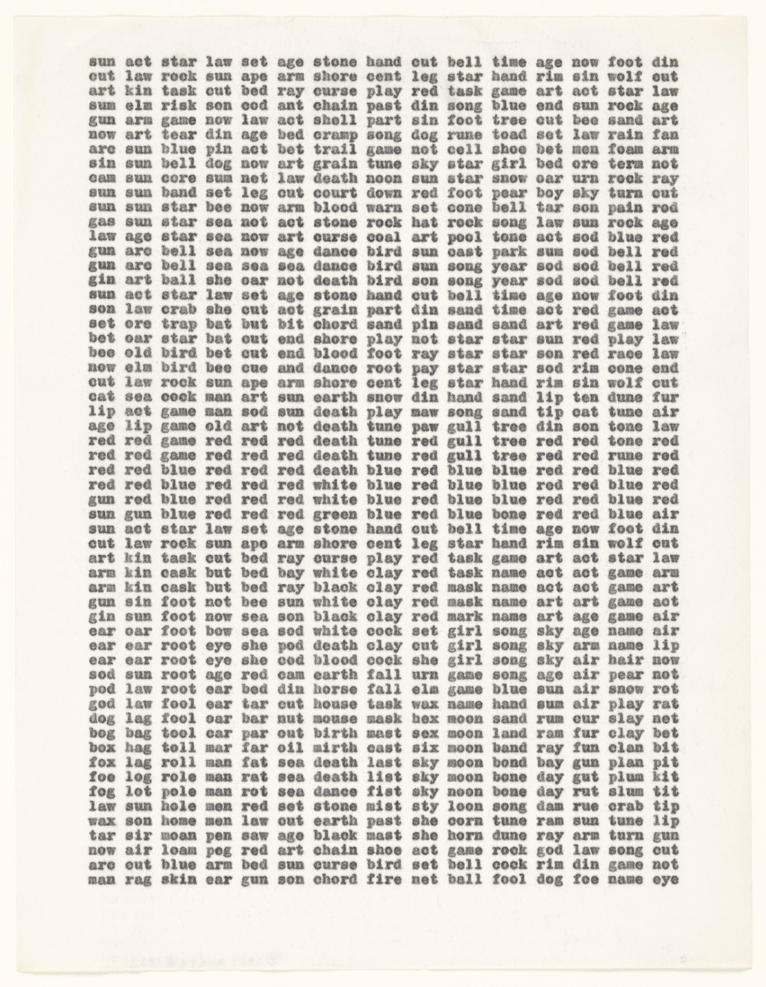 Carl Andre. Untitled. 1963