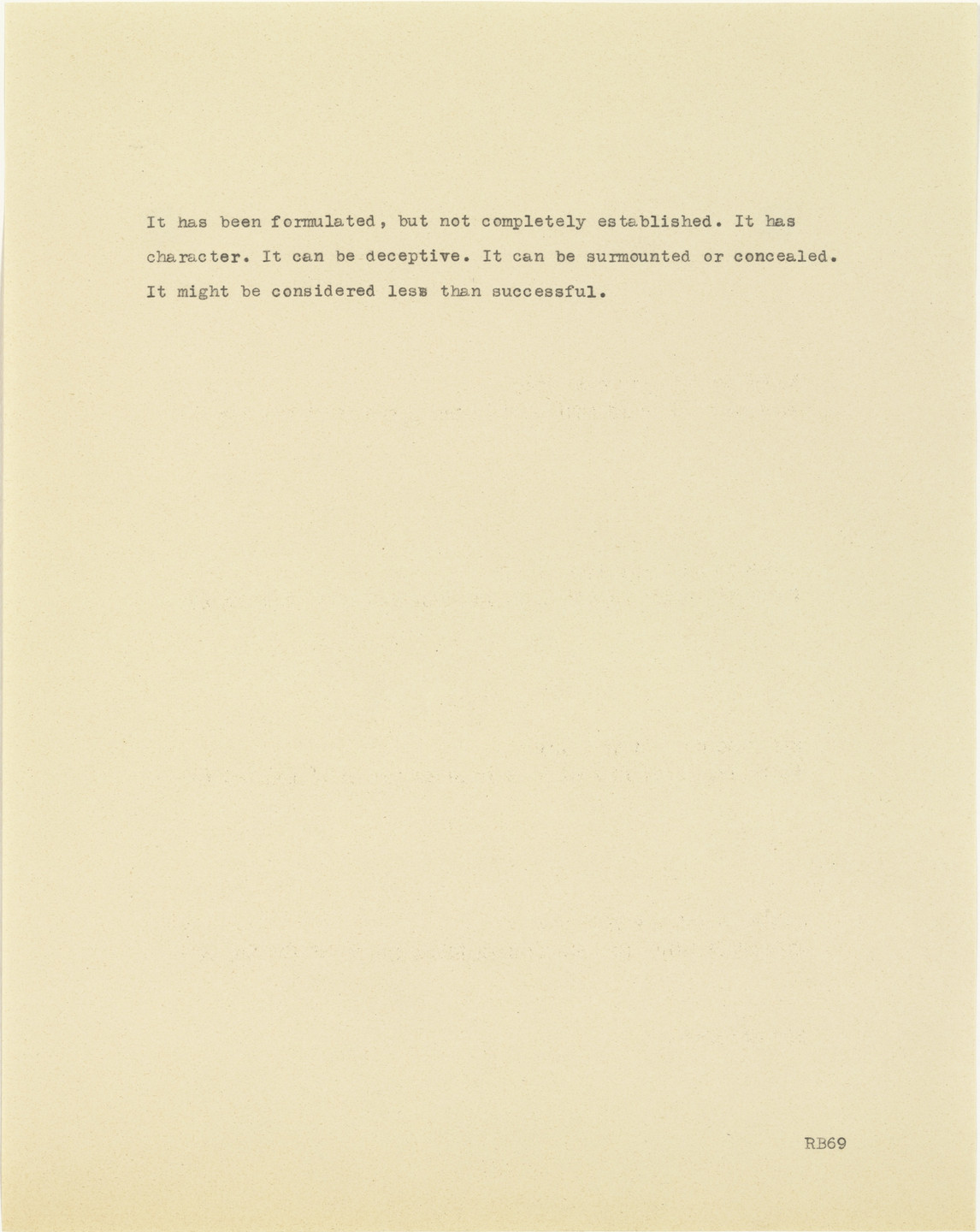 Robert Barry. Untitled (It has been formulated...). 1969