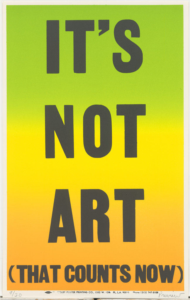 It's Not Art (That Counts Now) from Preview