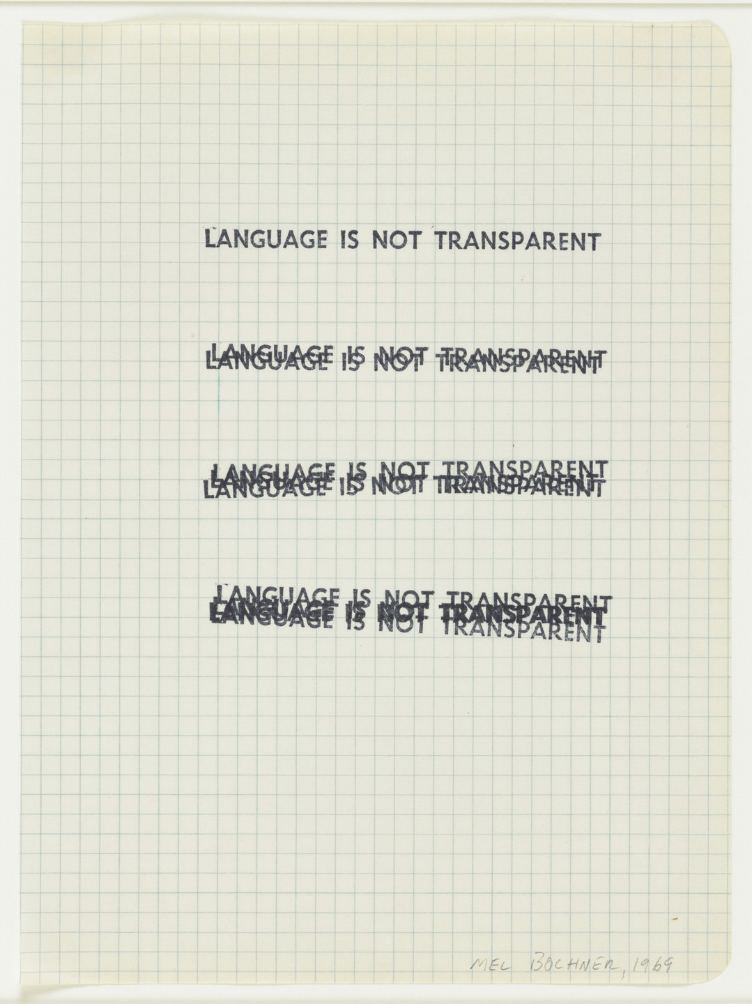 Mel Bochner. Language Is Not Transparent. 1969