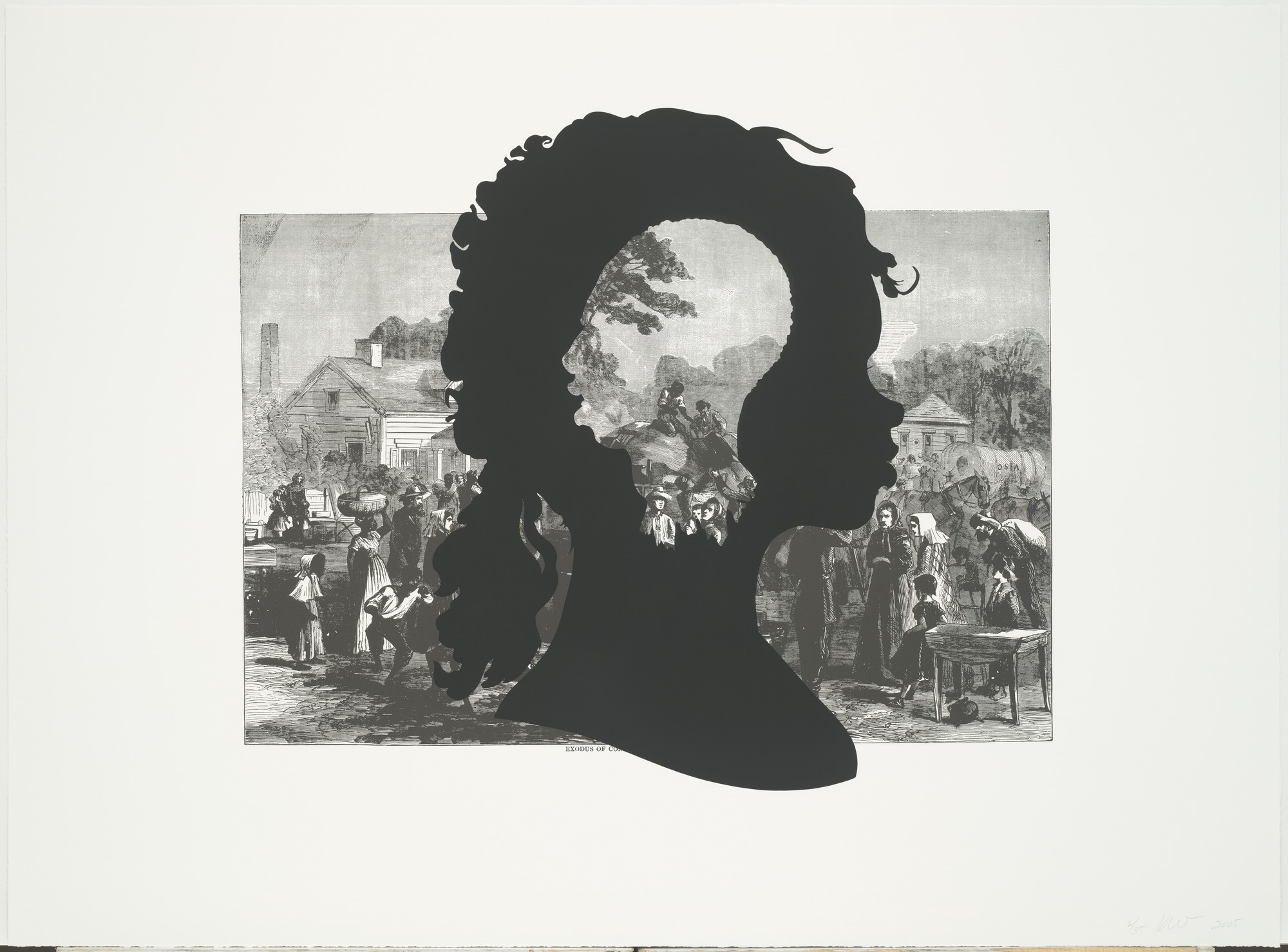 Kara Walker. Exodus of Confederates from Atlanta from Harper's Pictorial History of the Civil War (Annotated). 2005