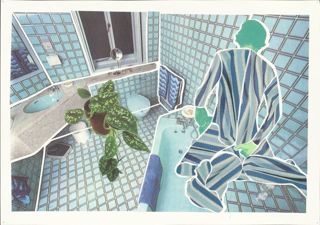 Gavin's Blue Bathroom with Turquoise Men