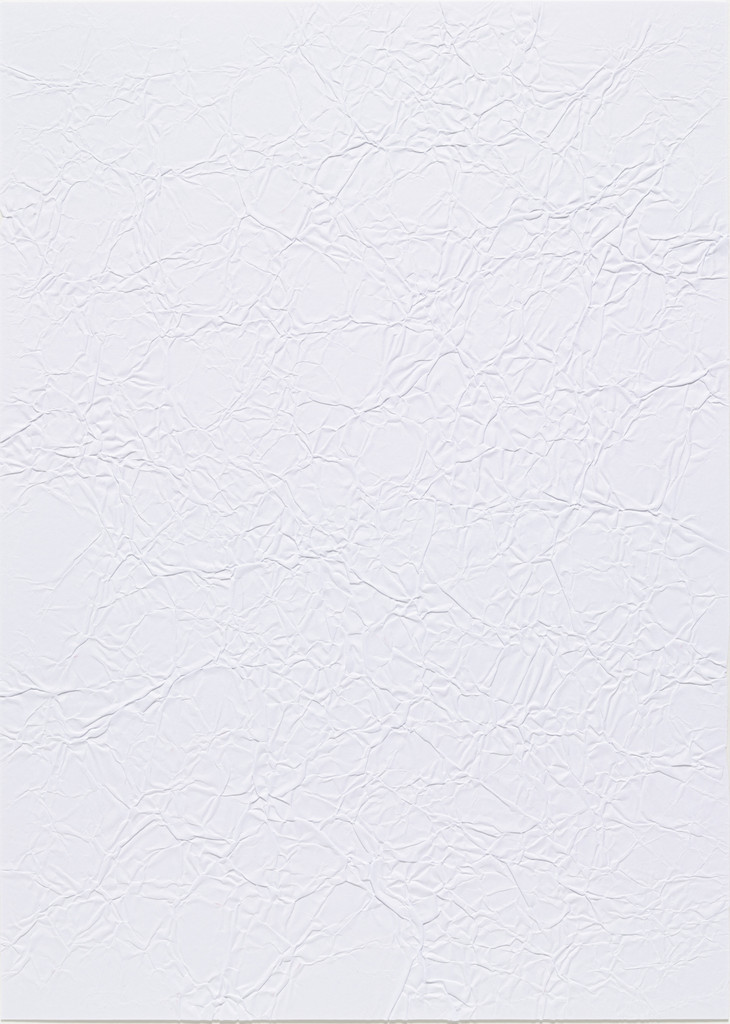 Work No. 327: A sheet of paper crumpled up and flattened out