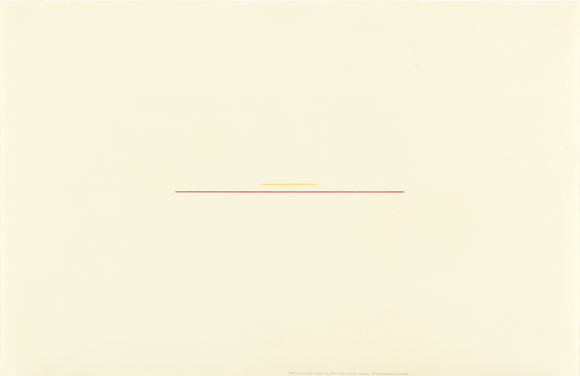 Dan Flavin. proposition two of May 15, 1964. 1965