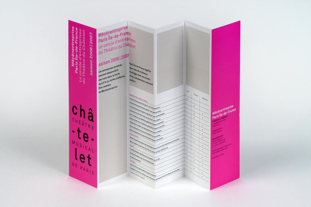 Philippe Apeloig. Théâtre du Châtelet, series of brochures and subscription forms