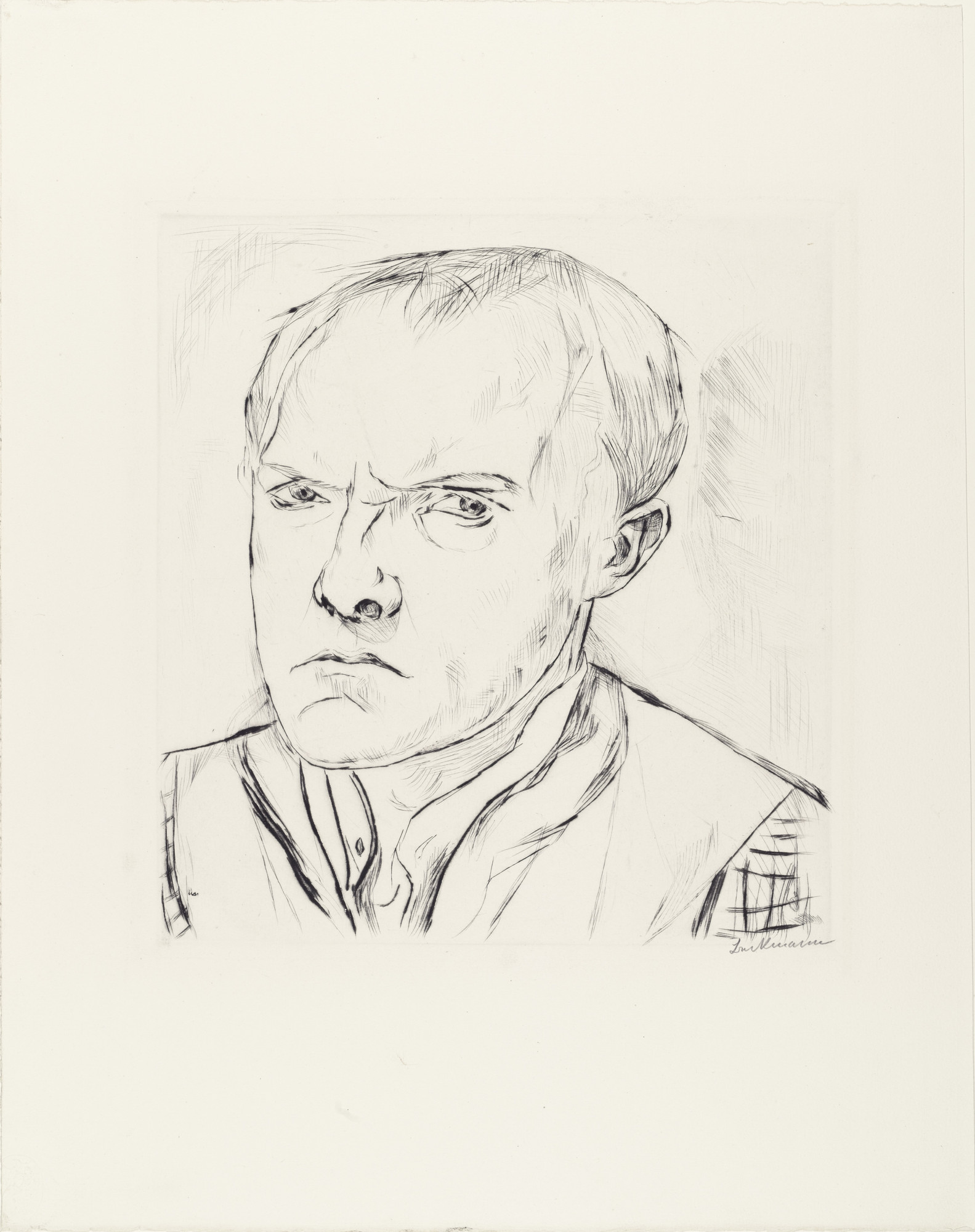 Max Beckmann. Self-Portrait (Selbstbildnis) from the portfolio Faces (Gesichter)